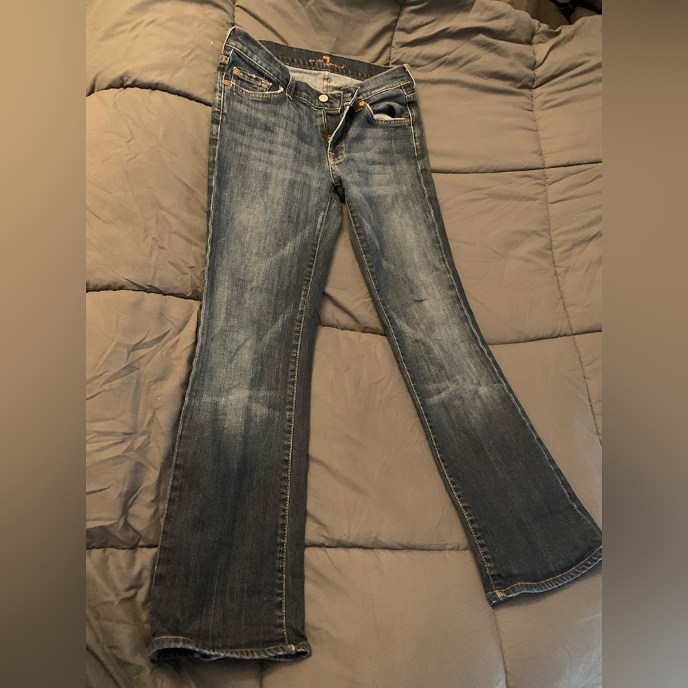 7 For All Mankind Women's Dark Blue Boot Cut Jeans
